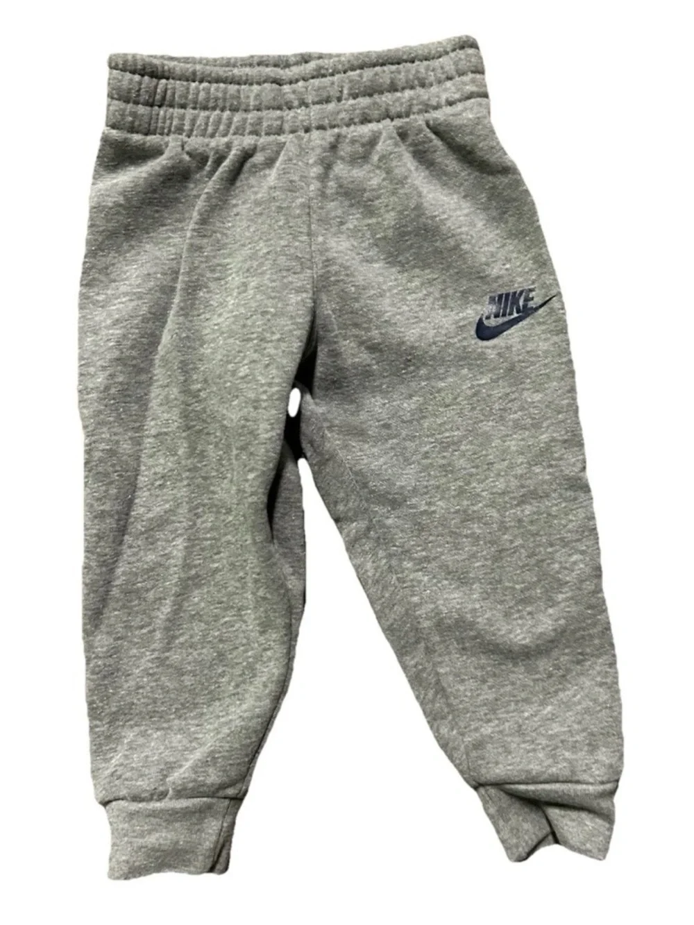 Toddler Boy Grey Nike Sweatshirt Sweatpants Set Size 2T White Blue Logo - Picture 4 of 4